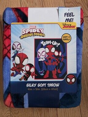 Disney Junior Marvel Spidey And His Amazing Friends Silky Soft Throw Blanket